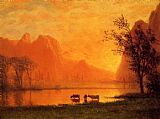 Albert Bierstadt Sundown at Yosemite painting